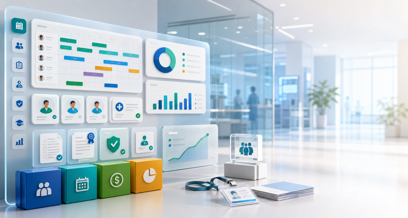 Hospital HR dashboard illustration